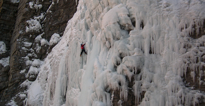 Frozen waterfall